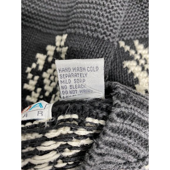 VTG Le Moda Knitwear Gray White Waffle Knit Pullover Sweater S - Picture 8 of 8